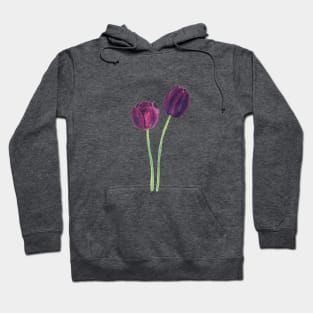 2 dark purple tulips Hoodie